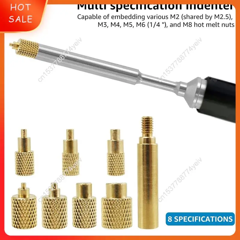 Heat Set Insert Tool M2/M3/M4/M5/M6/M7/M8 Heat Set Insert Tip Kit TS100 Brass Soldering Iron Tip Set A62X