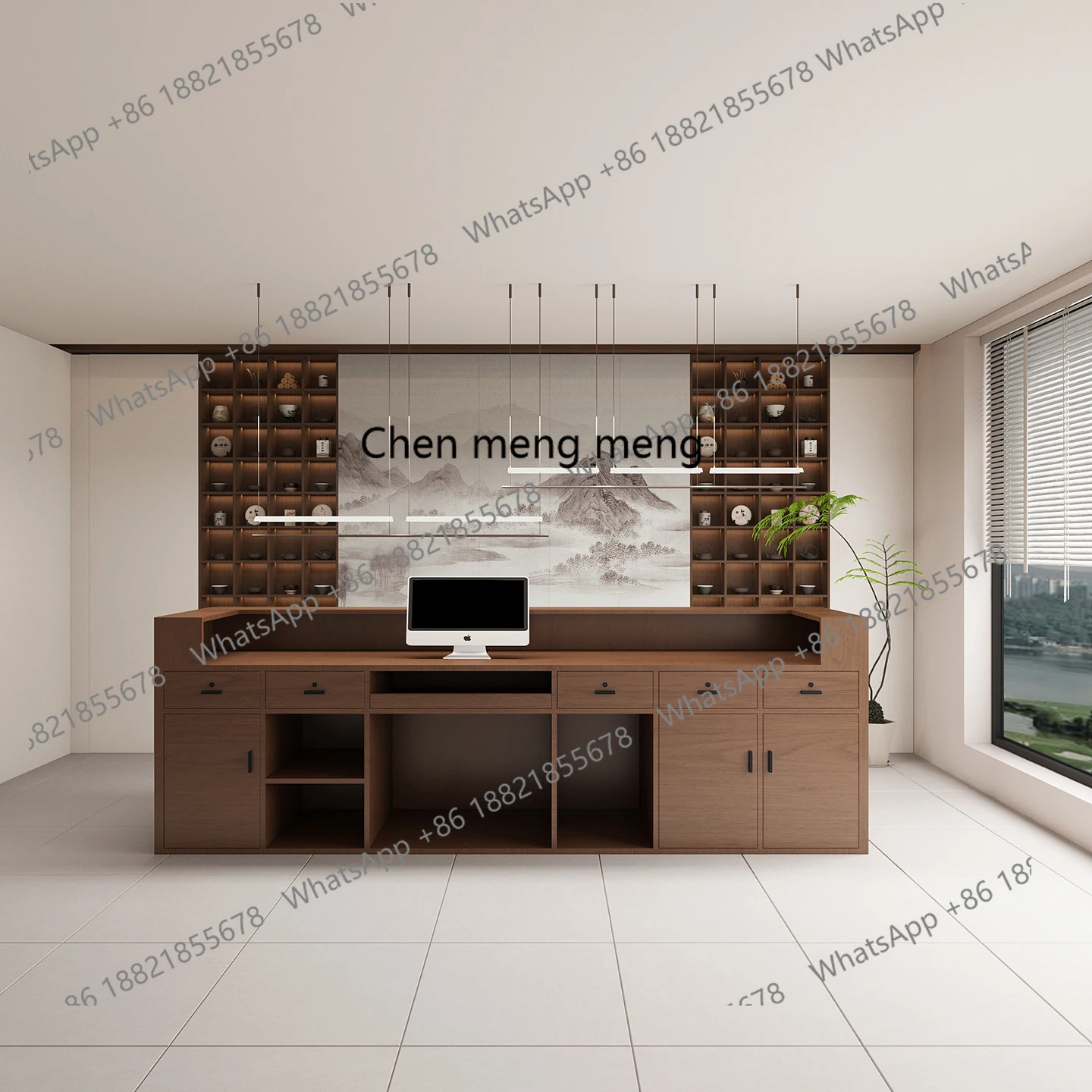 صفحة الخروج على الطراز الصيني الجديد، مكتب استقبال الفندق، مكتب الاستقبال #5