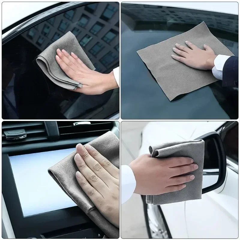 Handtuch für Autostaub, verdicktes magisches Mikrofaser-Reinigungstuch für die Autopflege, Windschutzscheibe, Küche, Mehrzweck-Autotuch mit Wasserzeichen