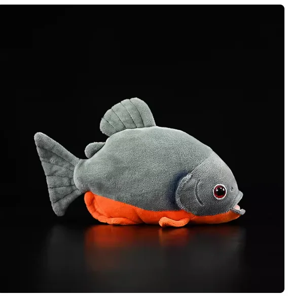 

Free shipping Tiger Fish High Fidelity Anime Lifelike Animals Simulation Stuffed Doll Kawai plush toy For Birthday Gift