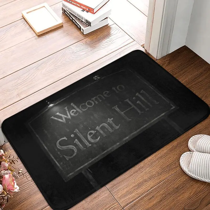 Custom Welcome To Silent Hill Doormat Mat Anti-Slip Bathroom Kitchen Garage Rug Carpet 40*60cm