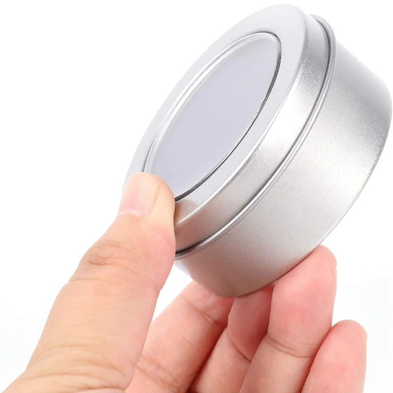 30 Pack 2 Ounce Metal Tin Cans - Round Empty Containers With Clear Top For Candles, Arts & Crafts, Storage In Kitchen