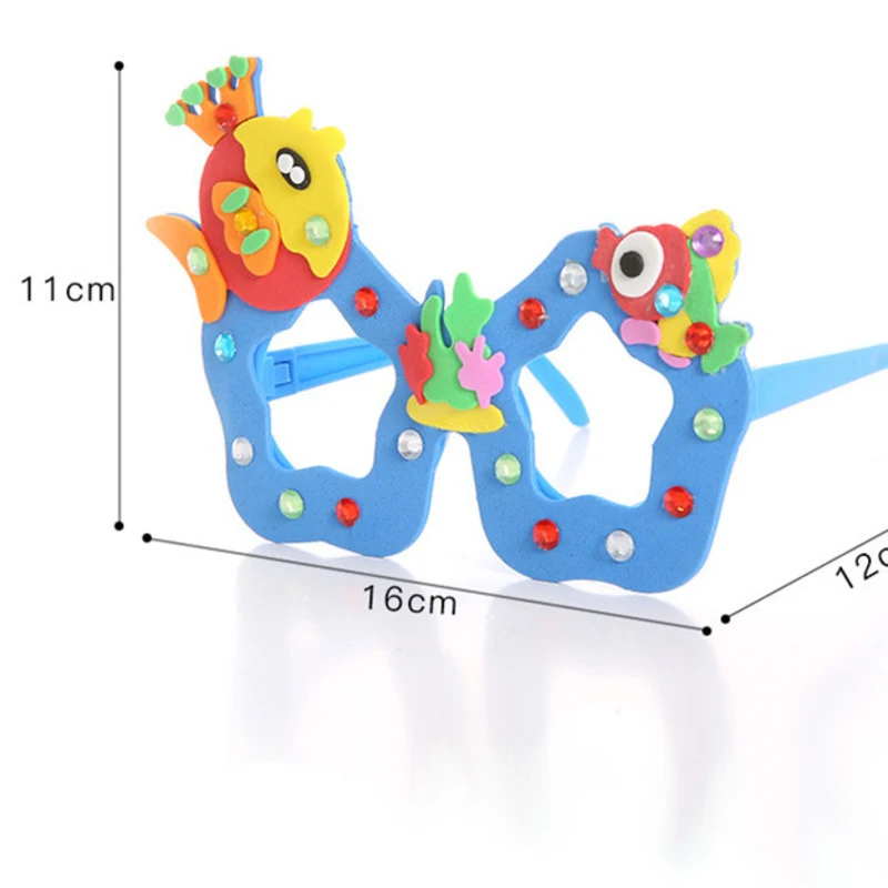 EVA 수제 선글라스 폼 아트 공예 장난감 스티커, 어린이 학습 유치원 교육 게임, DIY 장난감, 2023 신제품, 3 개