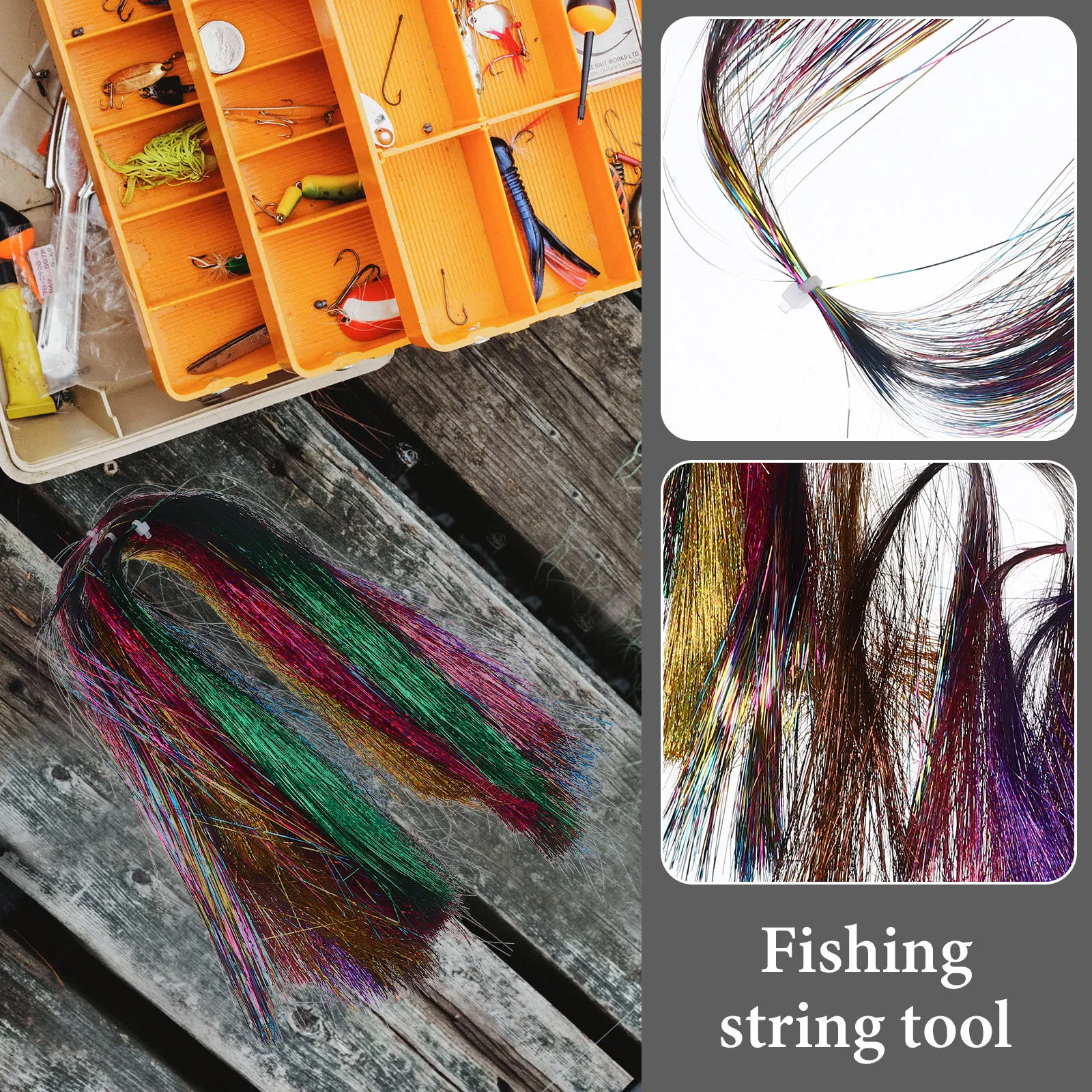 

10Pcs Durable Fishing Flash Flies String PP Material Tying Lure Supplies Bright Colors Fishing Accessories Tying Flies String