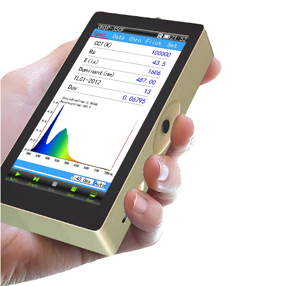 Flicker Meter OHSP-350F Spectrometer Customized 380-1050nm For Red therapy Light