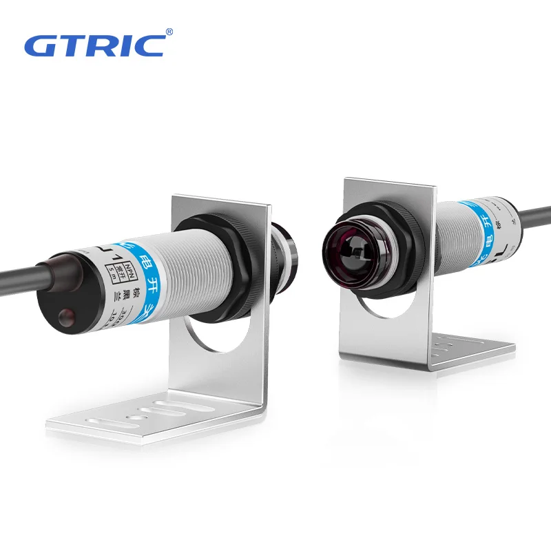 GTRIC Infrared Photoelectric Sensor Through-beam Sensing Distance 5M 10-30V 3-wire NPN PNP 90-240V AC Photoele Switch