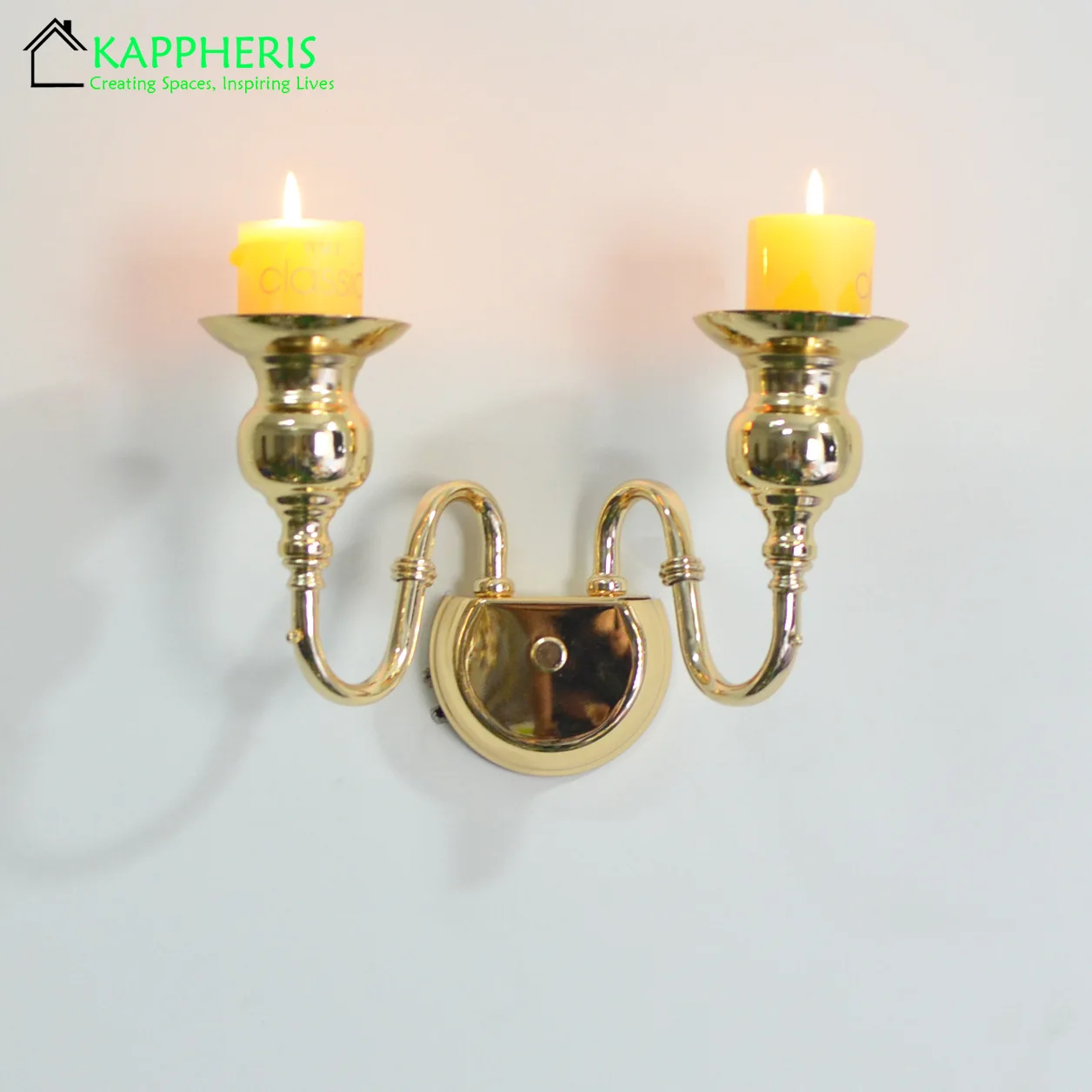 

Gold Wall Candle Holder Tealight Hanging Candlestick Rustic Metal Candle Sconce Wall Holder for Taper Home Decor