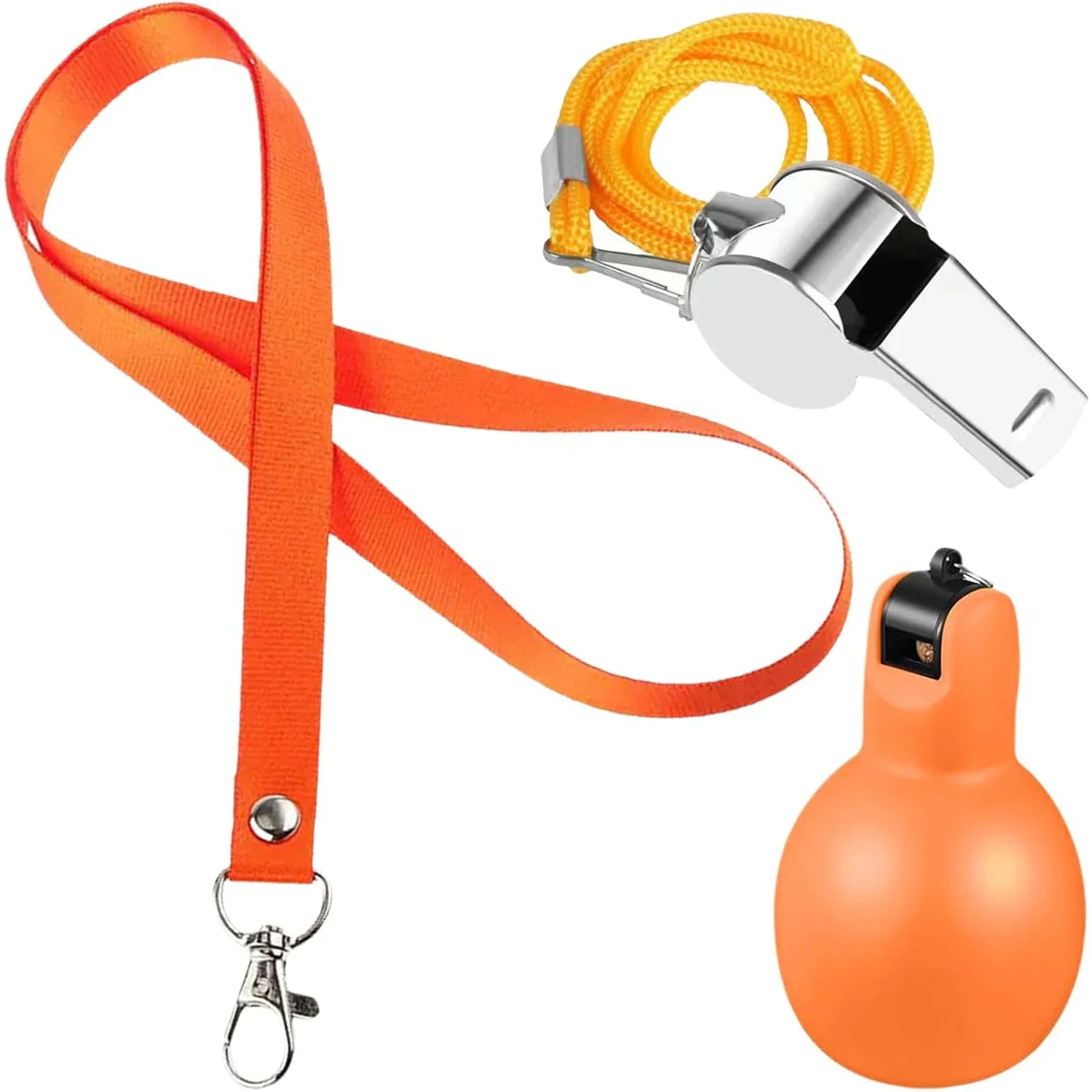 Loud Metal Whistle Professional with Rope Sport Whistle Wear Resistant Portable Stainless Steel Whistles Referee