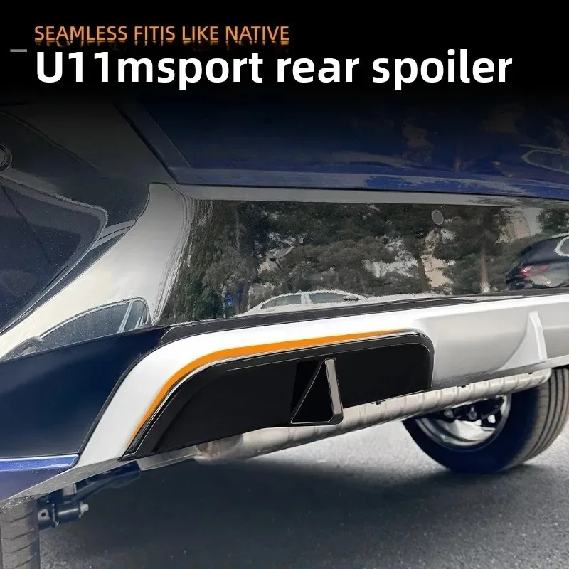 

For BMW X1 IX1 U11 2023-2025 ABS Carbon Fiber Car Rear Bumper Diffuser Lip Canards Rear Exhaust Pipe Trim (Sports Version)