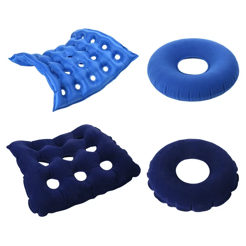 Hemorrhoid and Pressure Sore Cushion Inflatable Seat Pad Breathable Care Mat Comfortable Square Cushion Durable Flocked Aid