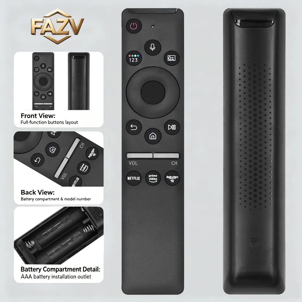 FAZV Voice Remote for Samsung BN59-01242A/01244A/01298C/01298G/01312A/01312B/01312F/01329A/01336A RU/TU Series Smart TV