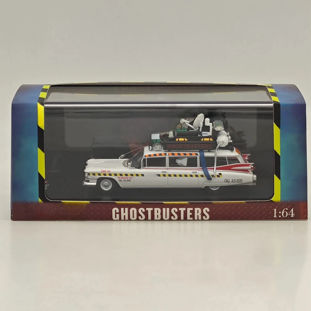 YS 1/64 لـ Ghostbusters ECTO-1A Diecast نموذج سيارة مصغرة مجموعة نماذج لعبة السيارة هدية