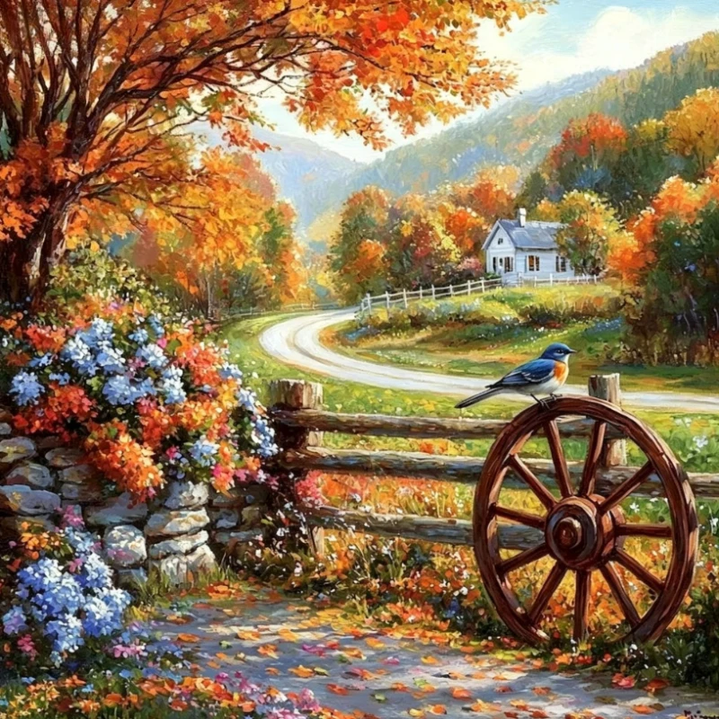 Art Craft Village - Village Painting By Numbers Handiwork Art
