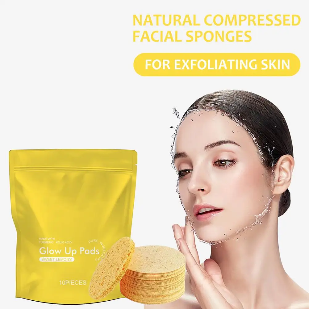 Kurkuma Kojic Pads wieder verwendbare natürliche Haut Peeling Schwamm Baumwolle Gesicht Schwamm Kit für Make-up Entfernung f7g5