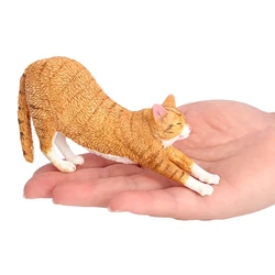 Simulation Stretching Lazy Black Cat Model Ginger Cats Desktop Ornament Pet Kitten Decoration