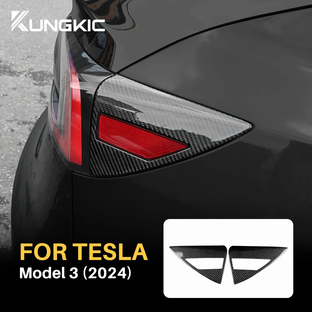 for Tesla Model 3 Highland Real Hard Carbon Fiber Wireless Charging Frame Protect Trim Cover Model 3 2024 Car Accessories