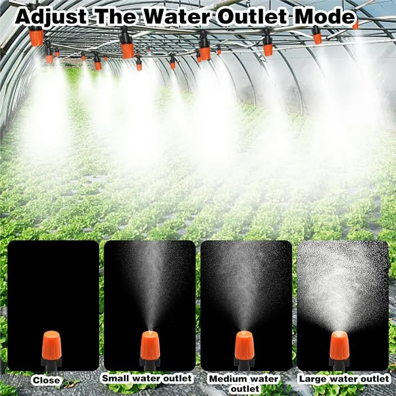 J1UL1N Garden Adjustable Sprinkler Drip Irrigation For Mister Head With Tee 150Pcs Spray Drippers