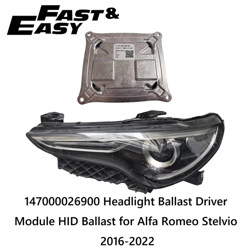 Aftermarket New 147000026900 1 470 000 26 900 Headlight Ballast Driver Module DRL Ballast For Alfa Romeo Stelvio 2016-2022