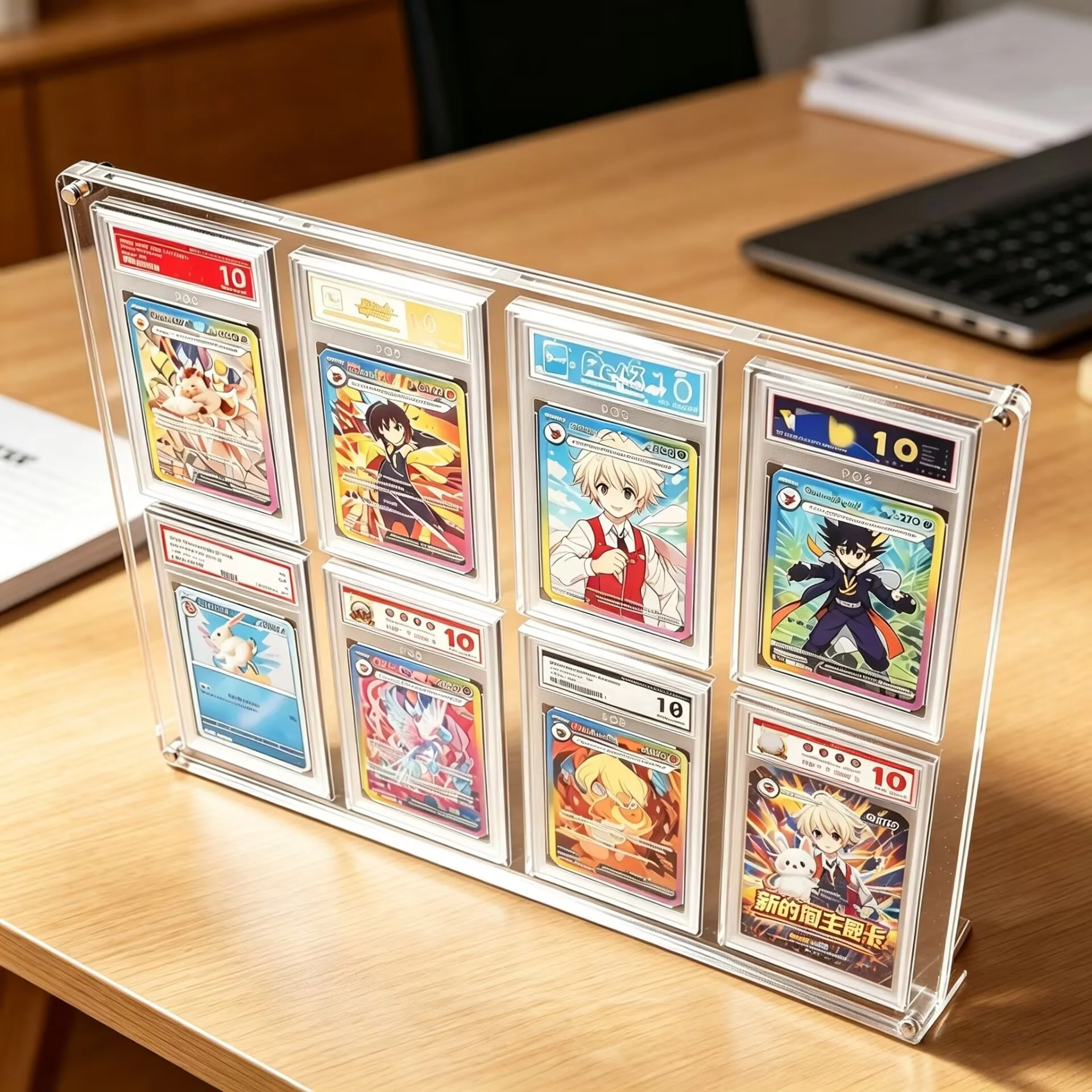 acrylic-graded-card-brick-display-stand-–-8-slot-trading-card-collector-holder-for-pokemon-yu-gi-oh-ptcg-cards