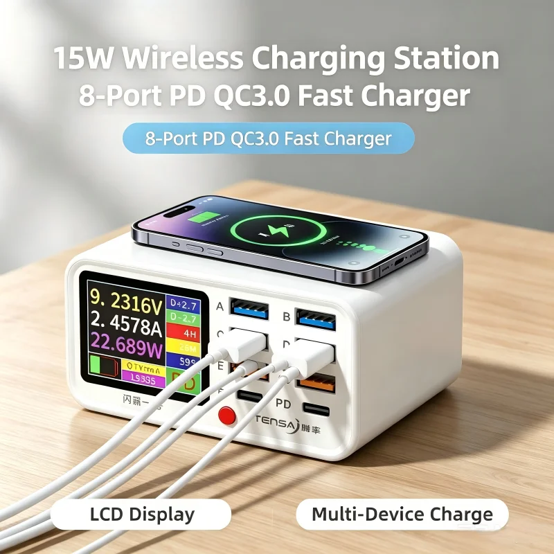 240w-デジタル-gan-充電器-pd31-140w-usb-タイプ-c-6-ポートデスクトップ高速充電ステーション-iphone-samsung-xiaomi-macbook-ラップトップ用