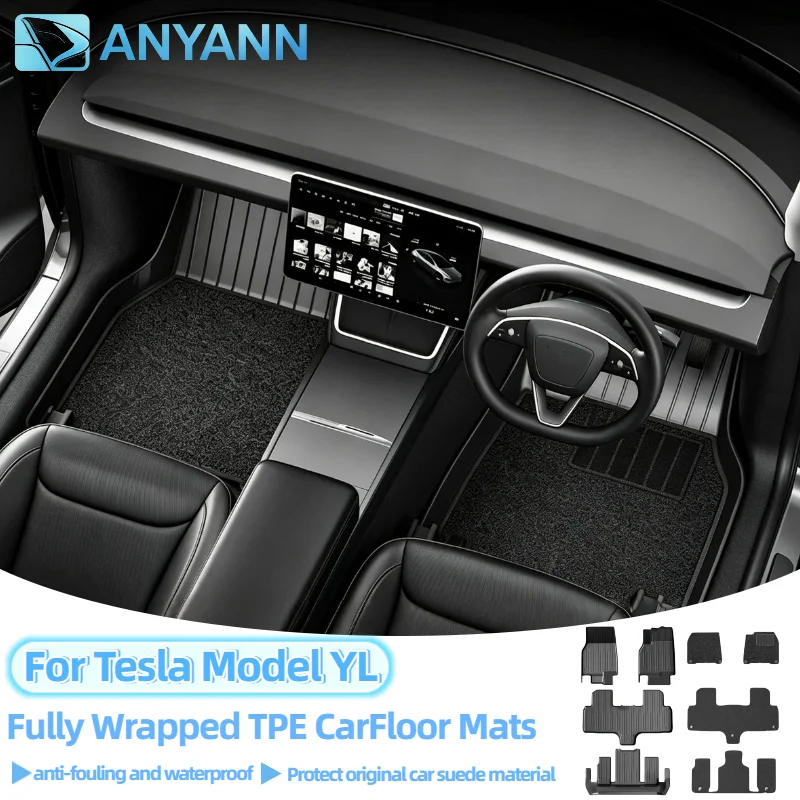 For RHD Tesla New Model YL Launch 2026+ Floor Mats Cargo Liner Trunk Mats Backrest Kick Pads Car Interior Protection Accessories