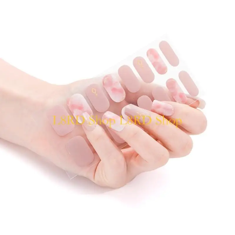 L8RD 16Pcs Wraps Polish Strips Adhesive Polish Sticker Gel Strips