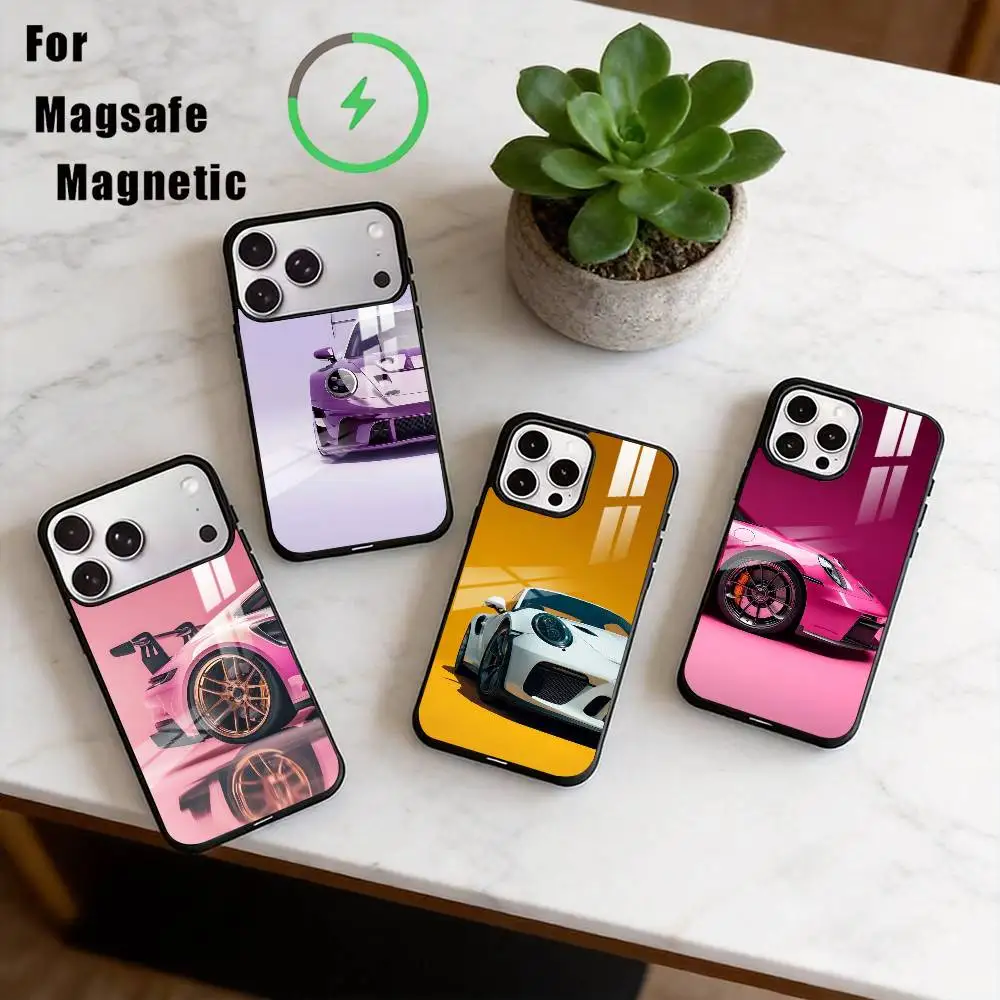 

C-Car GT3 RS Phone Case For iPhone17,16,15,14,13,12,11 Plus,Pro Magnetic with Magsafe Wireless Charging