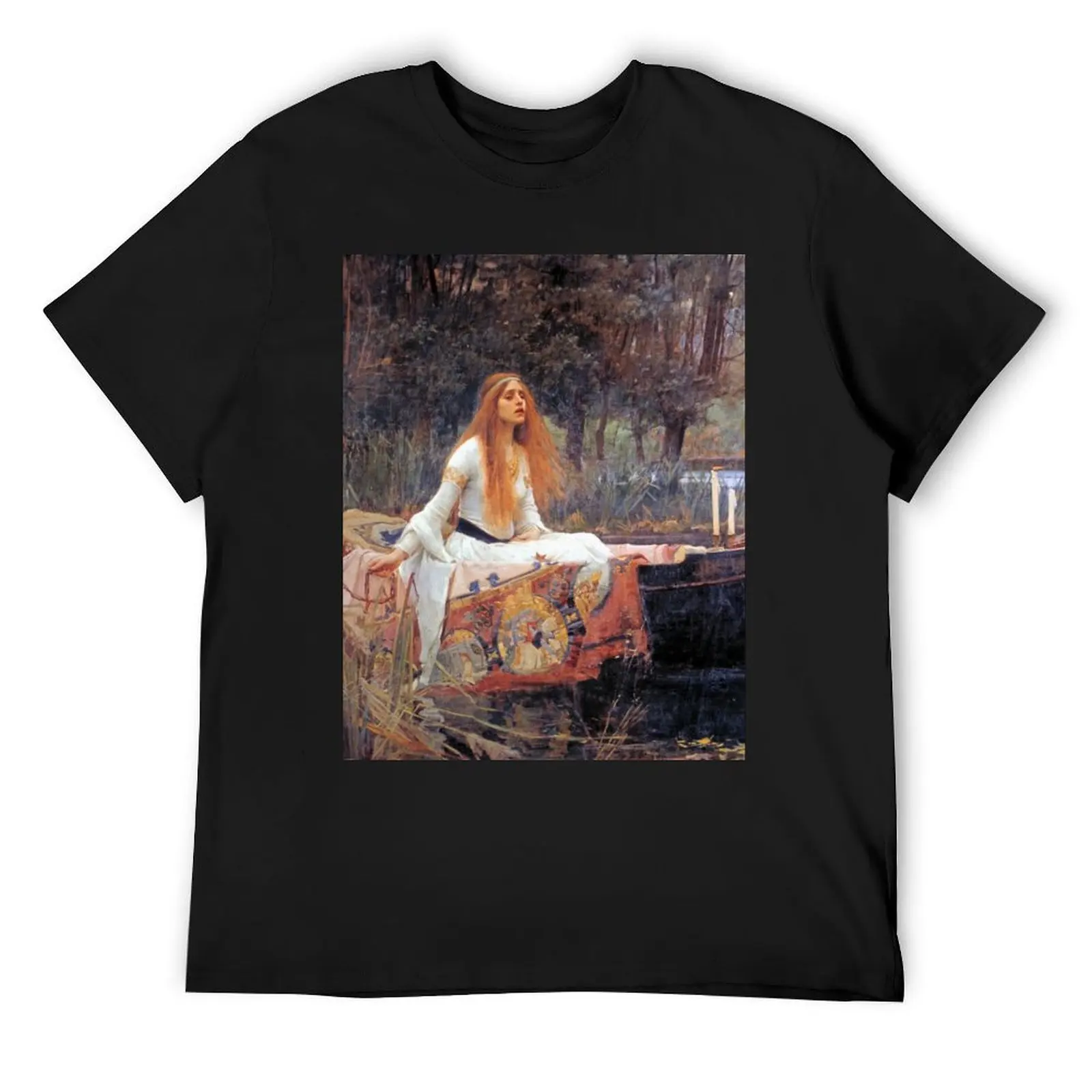 John William Waterhouse The Lady of Shalott T-Shirt korean fashion custom t shirt designer shirts Men's clothing