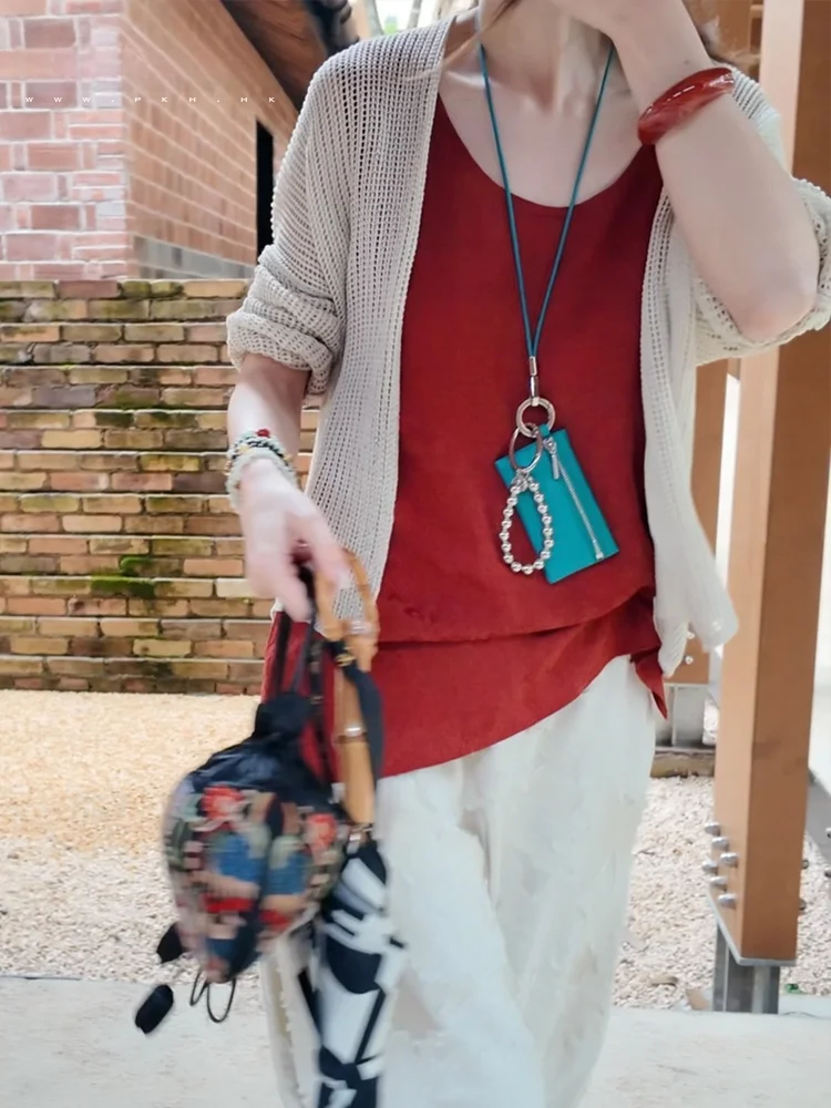 

PKHHK Новинка лета: Модный ажурный хлопковый кардиган с V-образным вырезом и длинными рукавами для женщин, с защитой от солнца