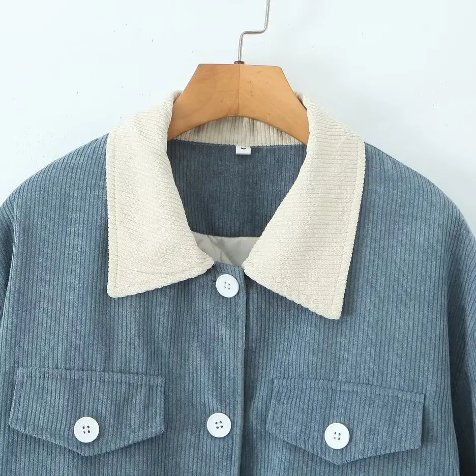 معطف شتوي قصير للتخسيس من القطن Jaet Sle Color Blo Design Commute فني فضفاض مناسب طويل Sve