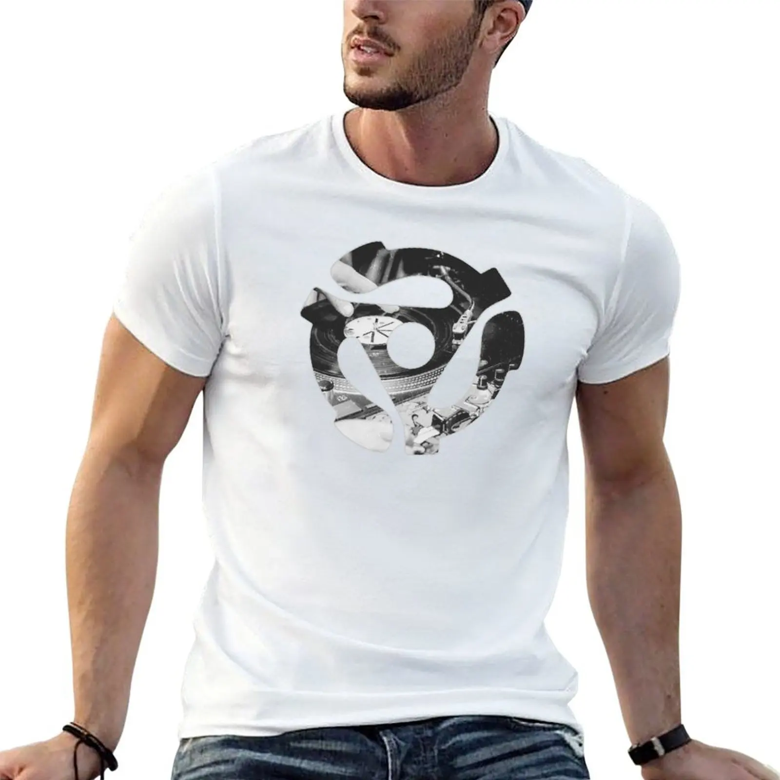 45 RPM Adapter Scratch DJ Design T-Shirt man t shirt graphic man tshirt T-Shirt