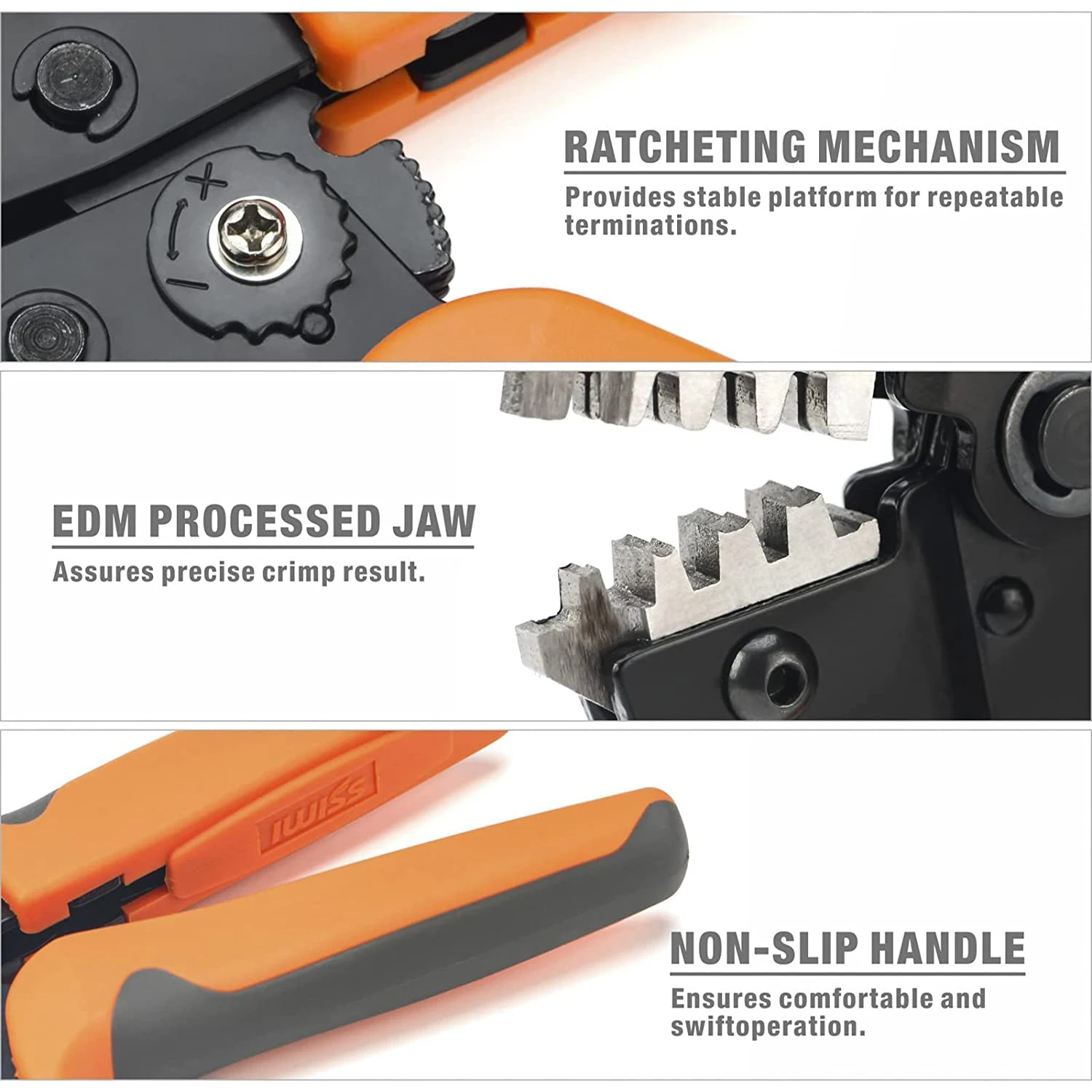 Iwiss SN-2549 Ratchet Wire Krimptang Voor Jst Zh 1.5Mm, PH2.0mm,XH2.5mm, dupont 2.54Mm Toonhoogte Open Vat Terminal Crimper Tang