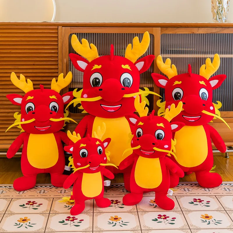 Dragon Year Mascotte Pluche Speelgoed Pop Zodiac Dragon Kussen Kinderen Pop Bedrijf Activiteit Cadeau