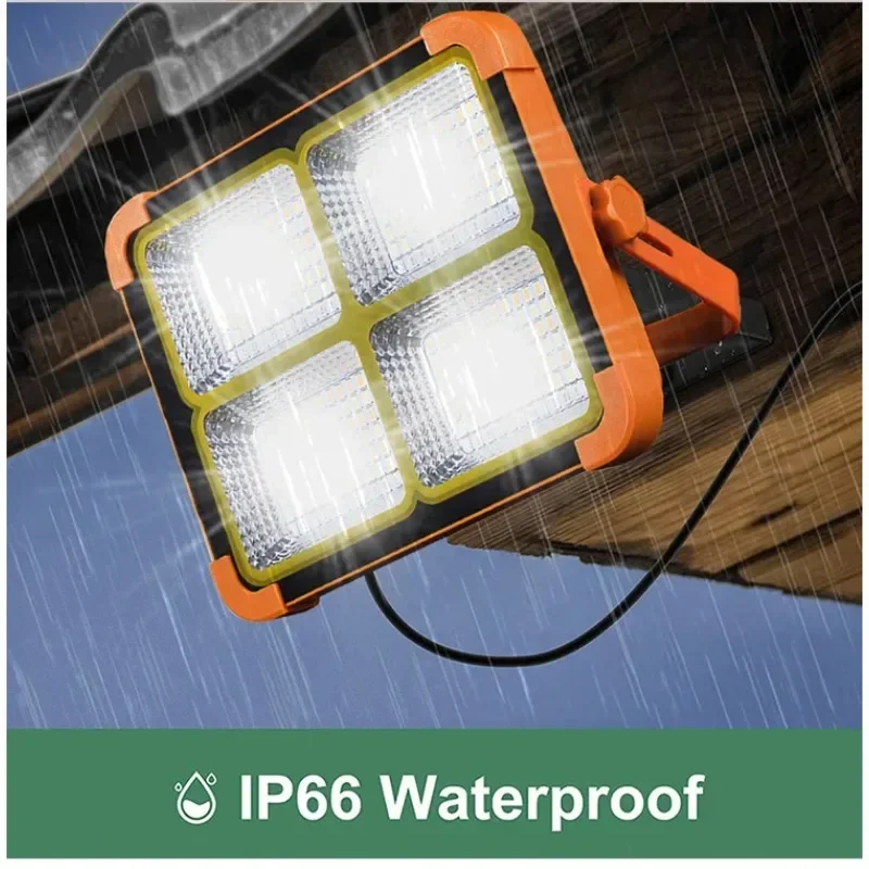 LED Reflector Floodlight USB Rechargeable Camping Lamp Portable Outdoor Solar Flood Light Camping Lantern Work Night Light