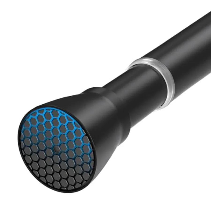 

Регулируемый карниз для душевой занавески, 30-64 дюйма, черный, без сверления, расширяемый, на резинке