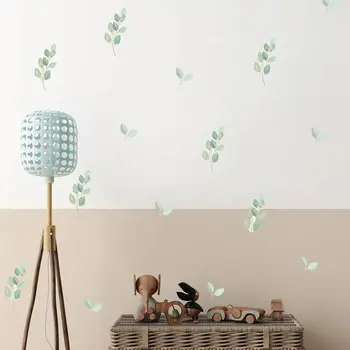 波希米亞風綠樹葉牆貼 兒童房裝飾畫 可移除水彩牆貼 北歐兒童房家居裝飾 6 最佳銷售 北歐牆貼 - №3