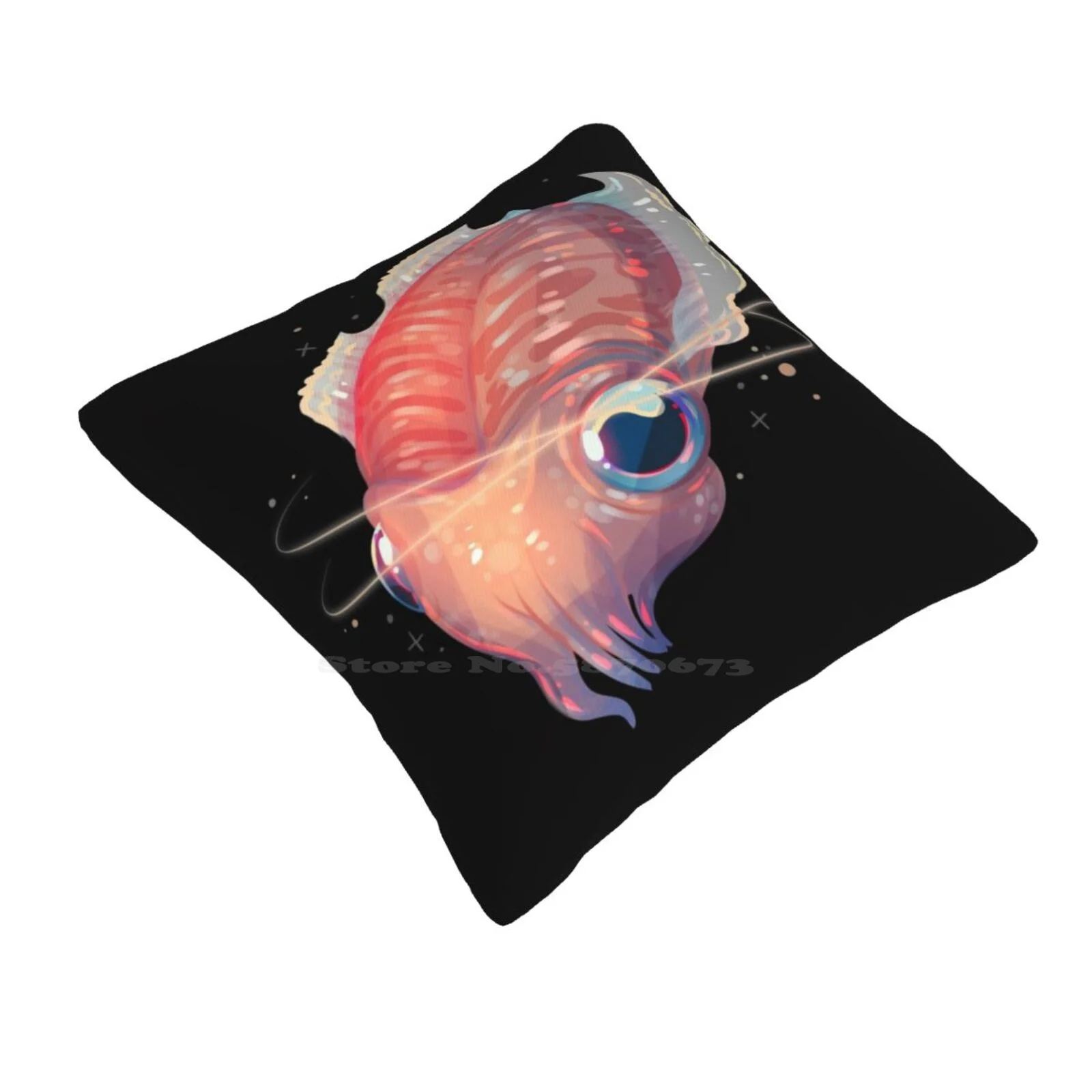 Cute Pastel Cuttlefish Bedroom Office Hug Pillowcase Cuttlefish Deep Sea Creature Fish Lover Ocean Lover Cute Animal Pink Fish