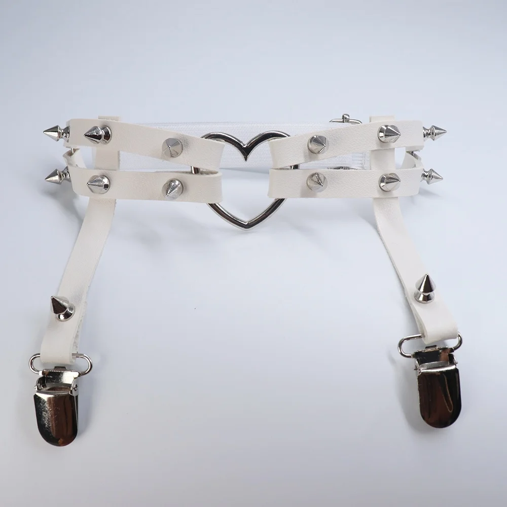 فاسق مسنبل الرباط حزام روك برشام مطاطا الحمالة حزام شخصية النساء فتاة الساق حلقة قلادة #4