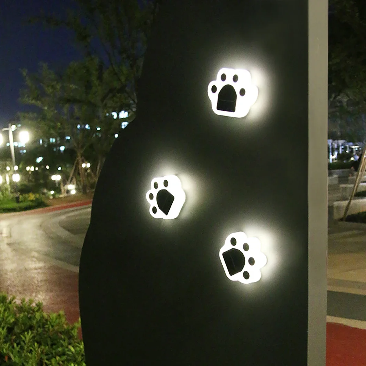 Impermeável cão bonito gato Animal Print Lights, Jardim Solar Lights, Lâmpada enterrada para o pátio, Decoração de quintal, Exterior