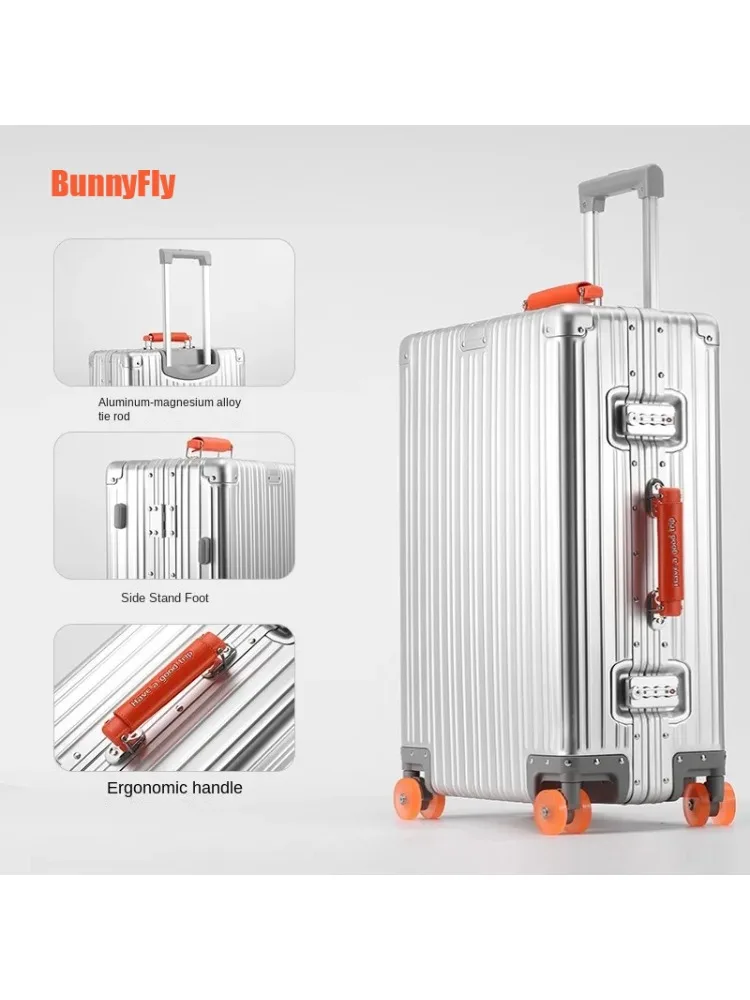 Bunnyfly 20/24/28 inch Reiskoffer Alle Aluminium Rolling Bagage Boarding Box Trolley Case Met Wielen Handbagage - afbeelding 2