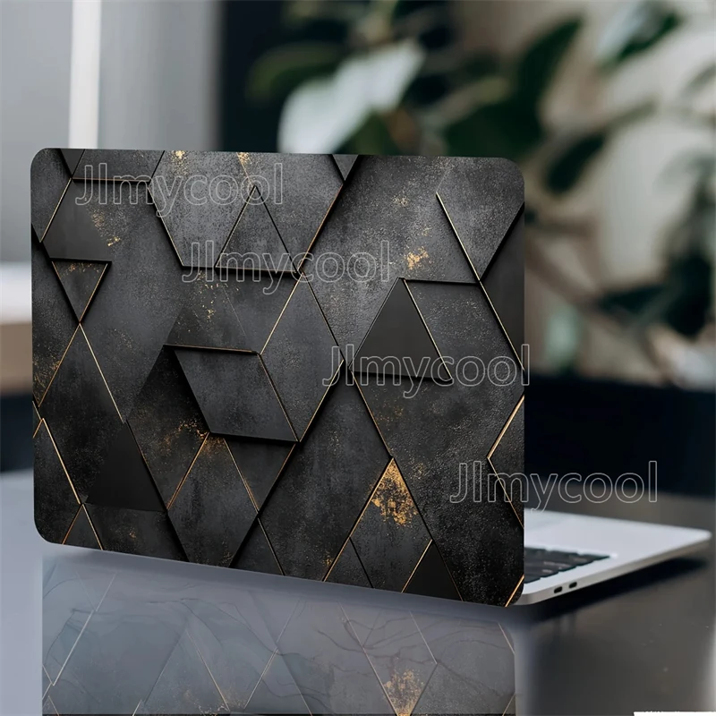 2-Pack Marble Textured Laptop Art Decal Case Non-Reusable Laptop Skin Sticker Decal Waterproof and Scratch Resistant Decal