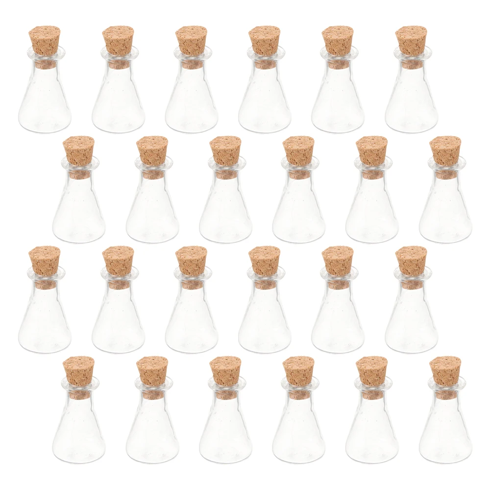 

24Pcs Miniature Glass Vials Clear Small Wishing Bottles Delicate Containers with Corks for Messages Sand Perfume Wedding Decor