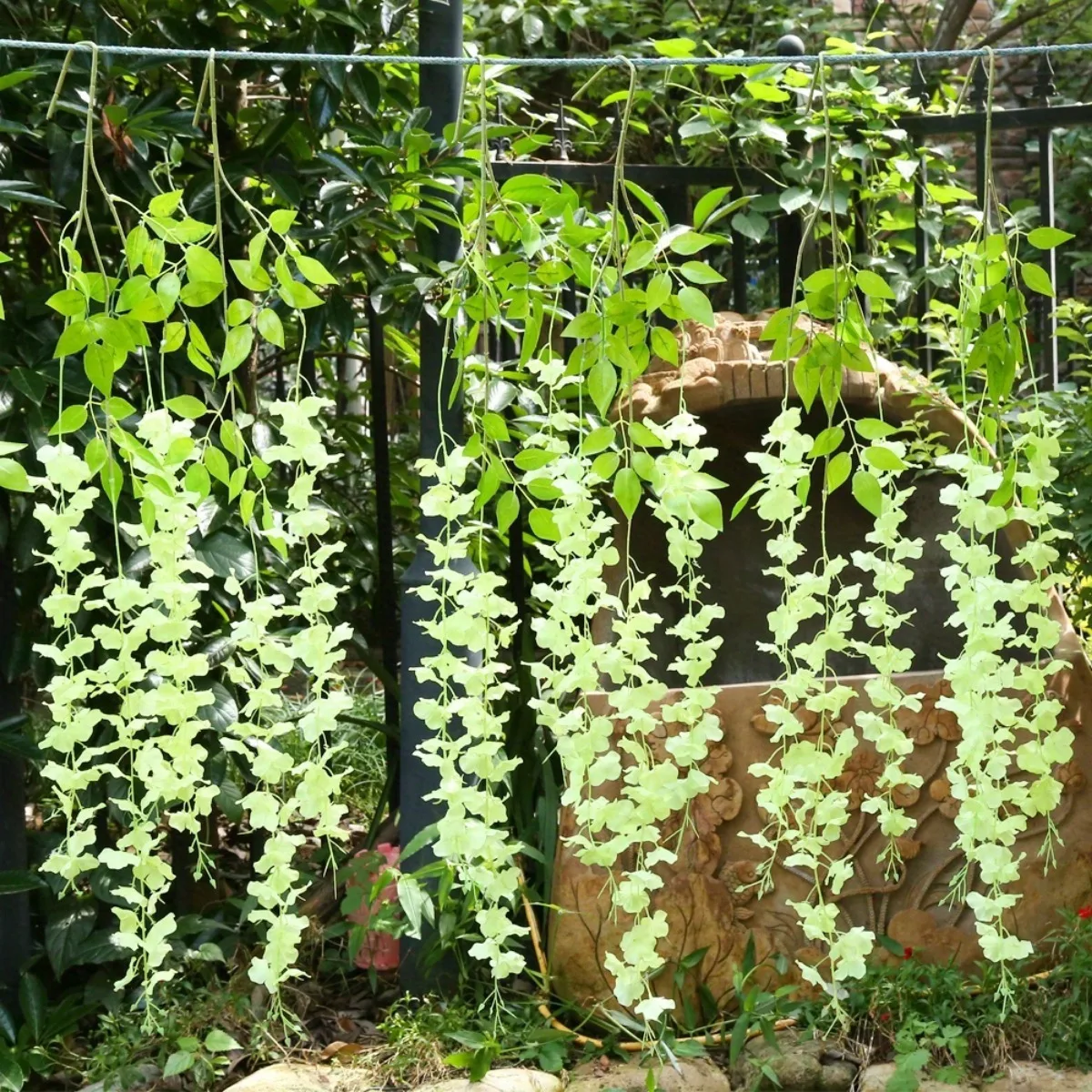 

6 Pack Wisteria Hanging Flowers 3.6ft Bulk Artificial Wisteria Vine Ratta Hanging Garland Silk Flowers String Party