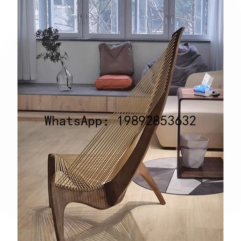 XL Sailboat Creative Recliner Homestay Art Hotel Sofa Solid Wood Single Sofa Chair