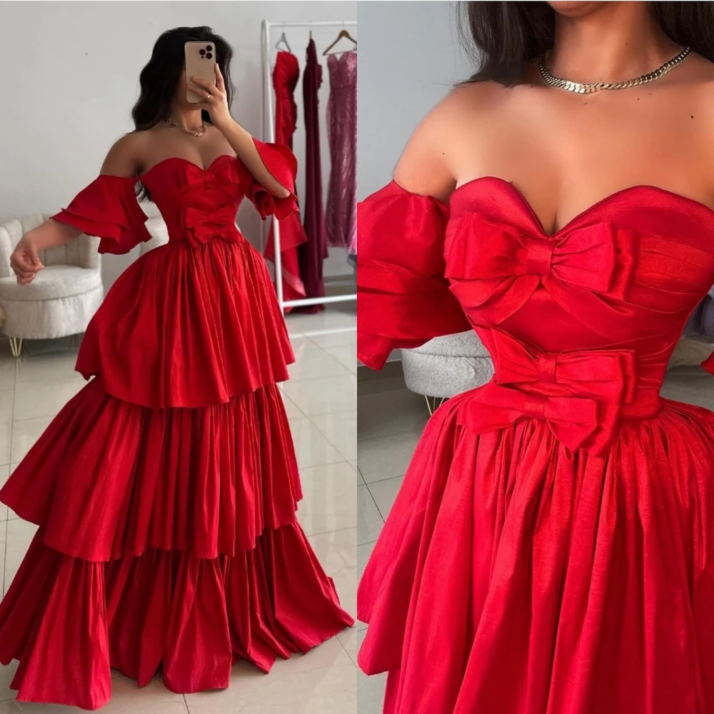 Vestido de baile em cetim, Arábia Saudita, vestido de baile de Natal, ombro a ombro, vestido de ocasião personalizado, vestidos longos