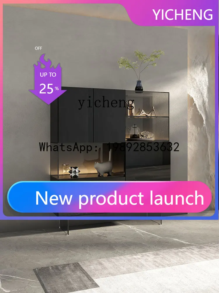 

GZ5- glass wine cabinet light luxury high-end dining side cabinet living room wall storage display cabinet dining room