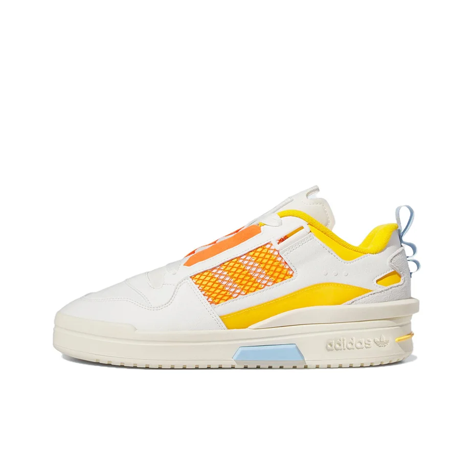 Adidas Originals FORUM Skateboard Shoes Unisex Low Top White/Yellow/Orange IE7112