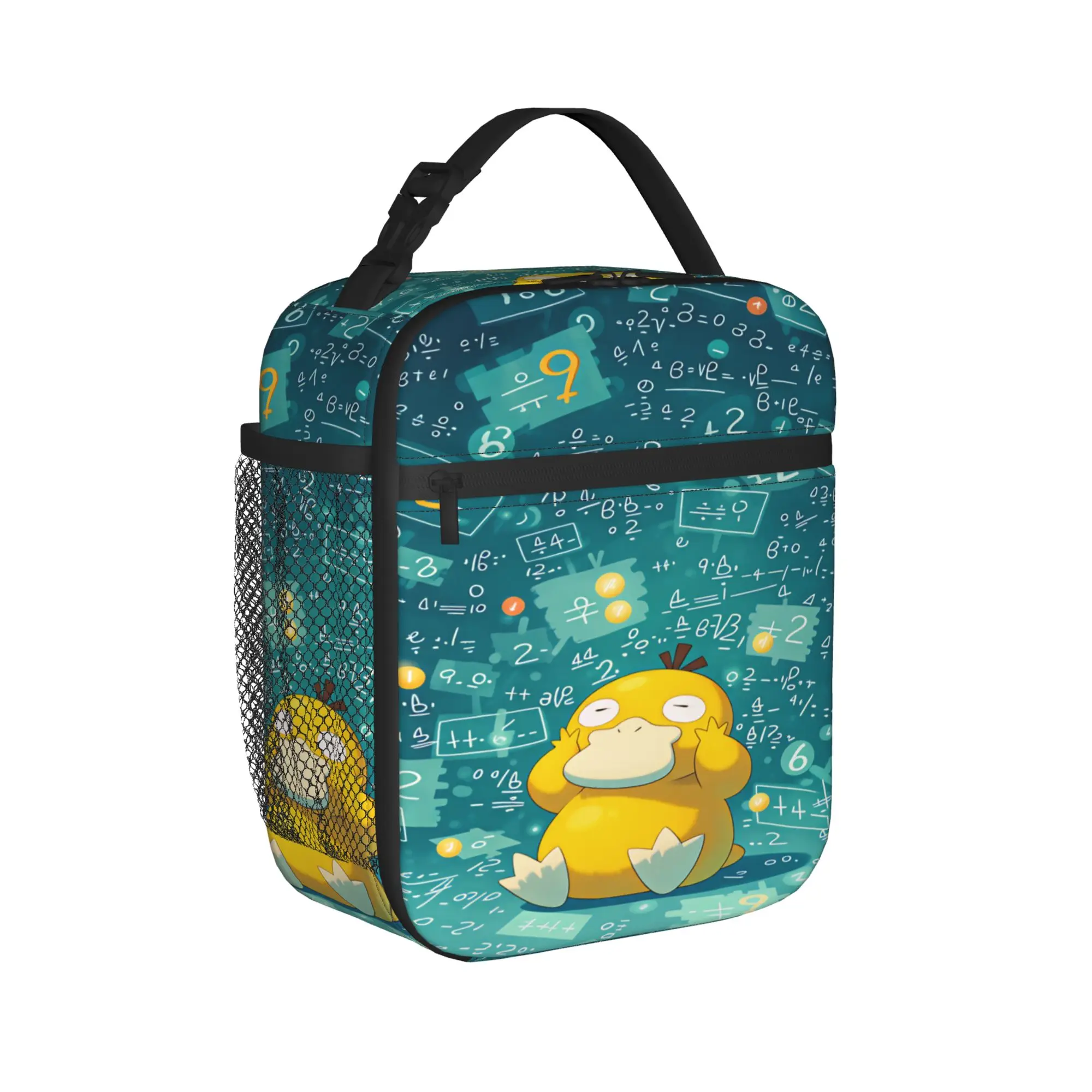 Psyduck Lunch Bag Pokemon Character Vintage Lunch Box For Women Outdoor Picnic Convenient Cooler Bag Oxford Thermal Lunch Bags