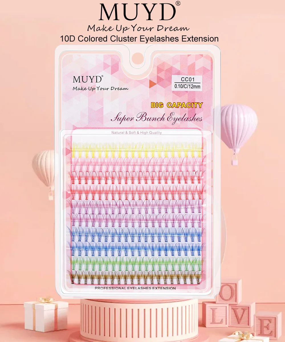 Colored Mink Eyelashes Are Natural and Easy to Operate. Multi Colored Eyelashes Party Eyelash Makeup Tool, Russian Curly Eyelash