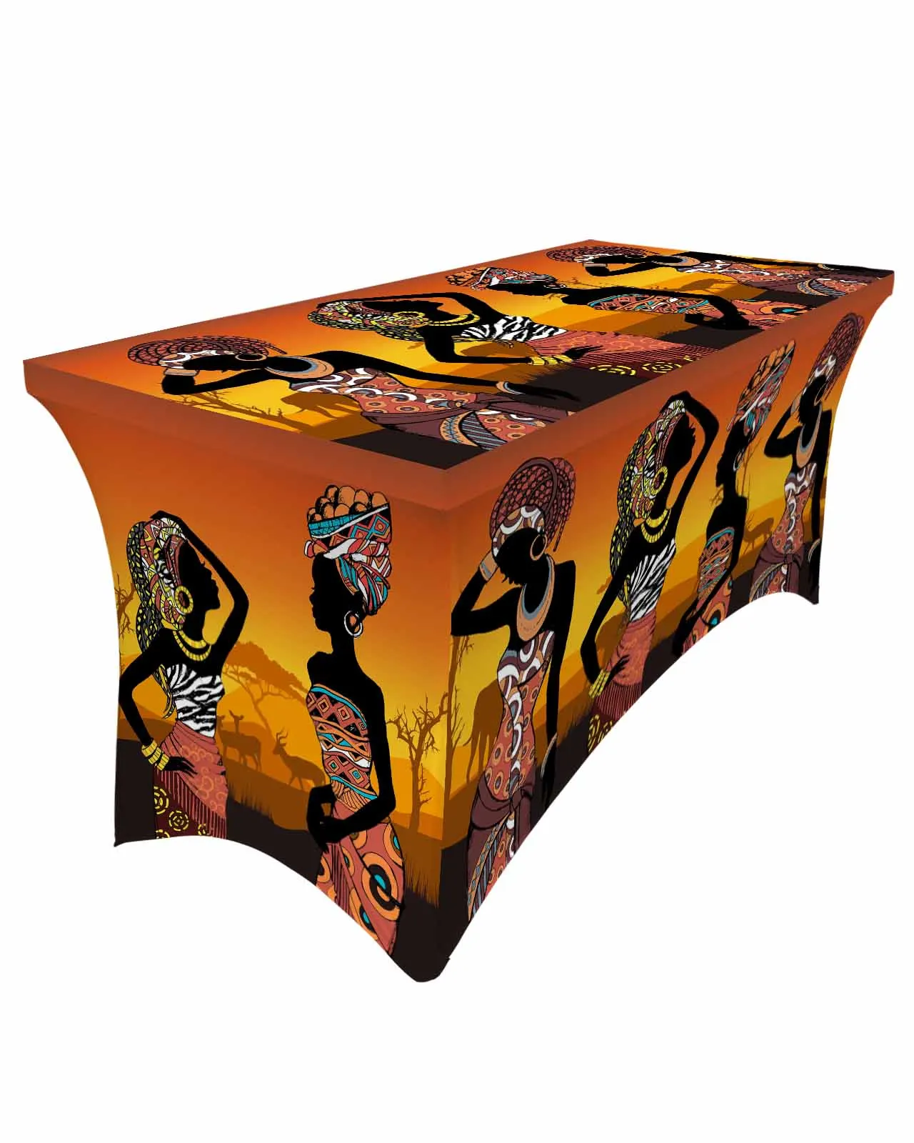 Ethnic Style African Women Black Women Elastic Table Skirt Wedding Birthday Table Decoration Table Skirt Tablecloth for Party